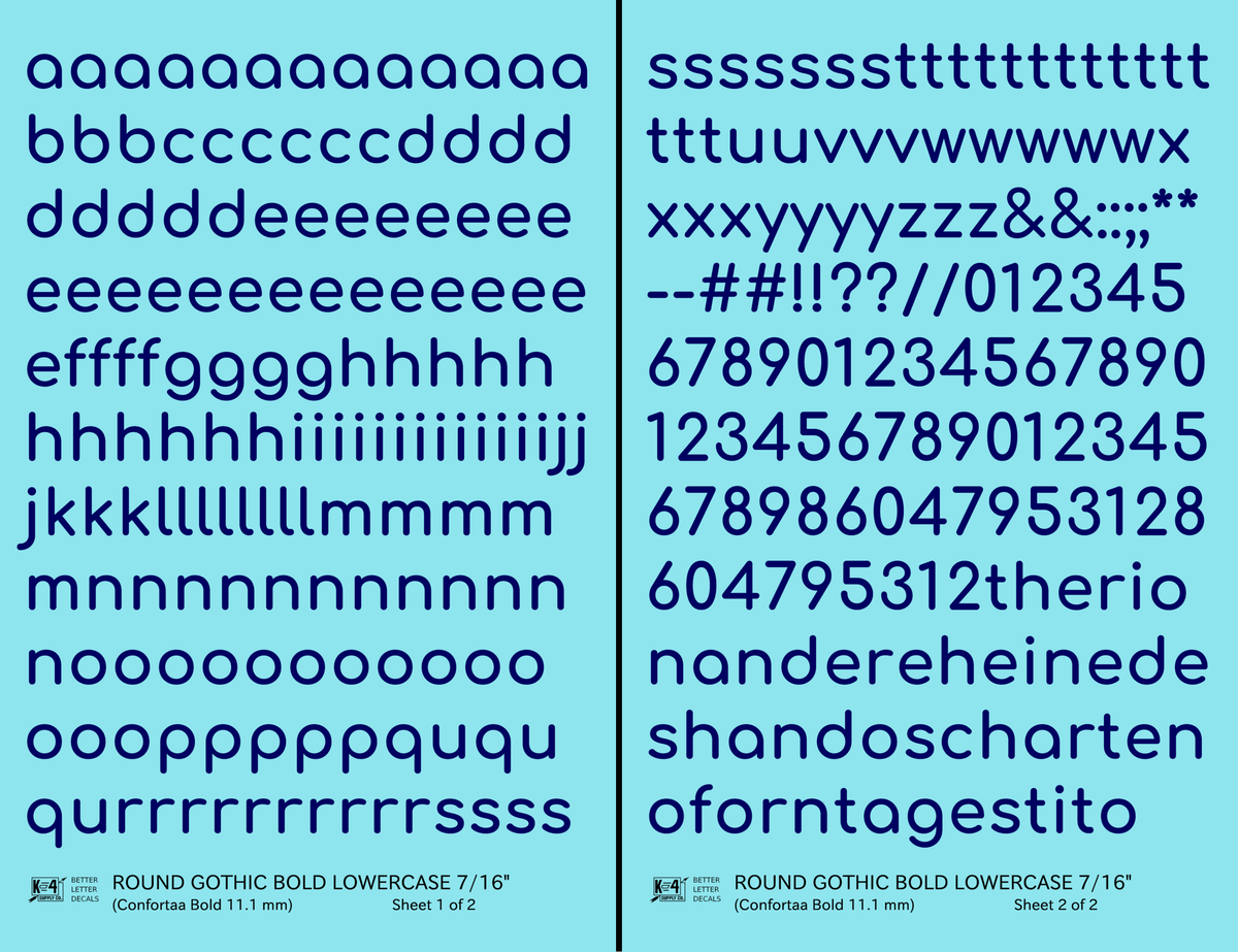Lowercase Round Modern Gothic Bold Letter