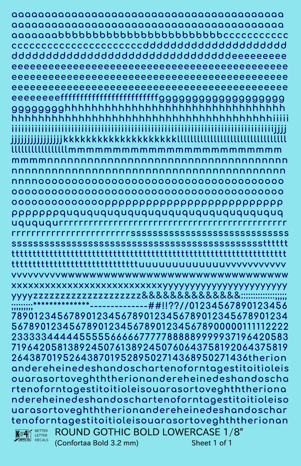 Lowercase Round Modern Gothic Bold Letter