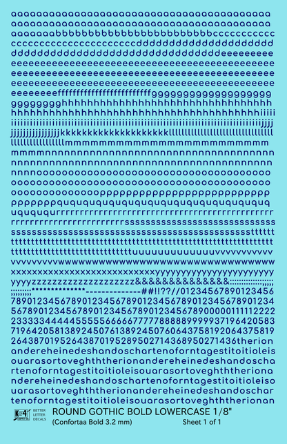 Lowercase Round Modern Gothic Bold Letter