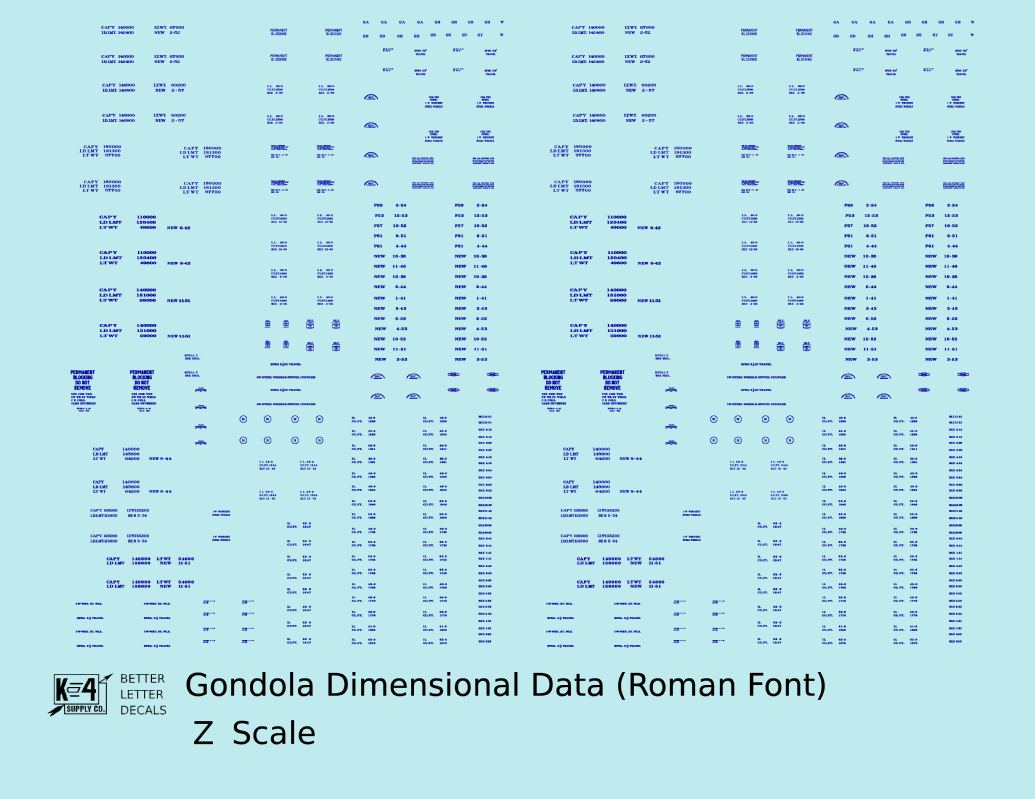 Dimensional and Weight Data Gondola Railroad Roman