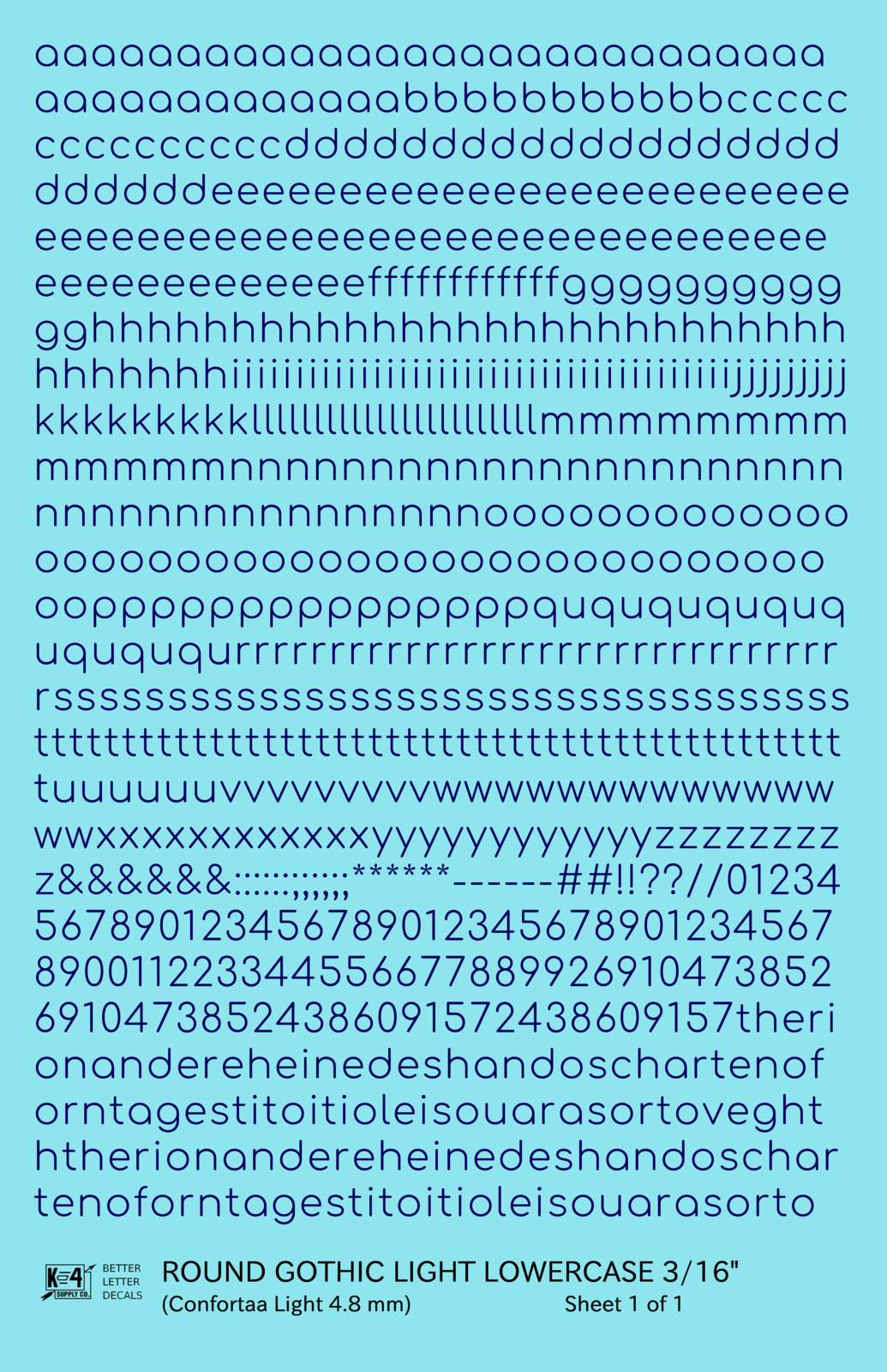 Lowercase Round Modern Gothic Light Letter