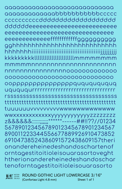 Lowercase Round Modern Gothic Light Letter