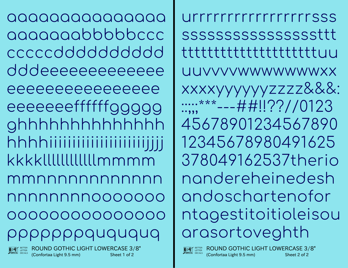 Lowercase Round Modern Gothic Light Letter