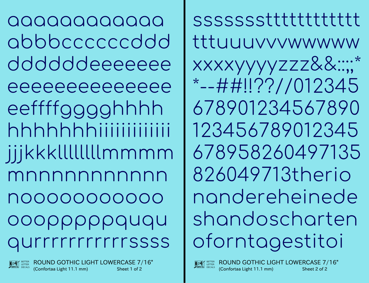Lowercase Round Modern Gothic Light Letter