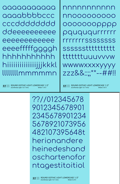 Lowercase Round Modern Gothic Light Letter