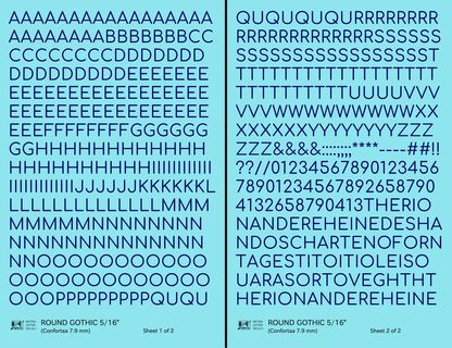Round Modern Gothic Letter Number Alphabet