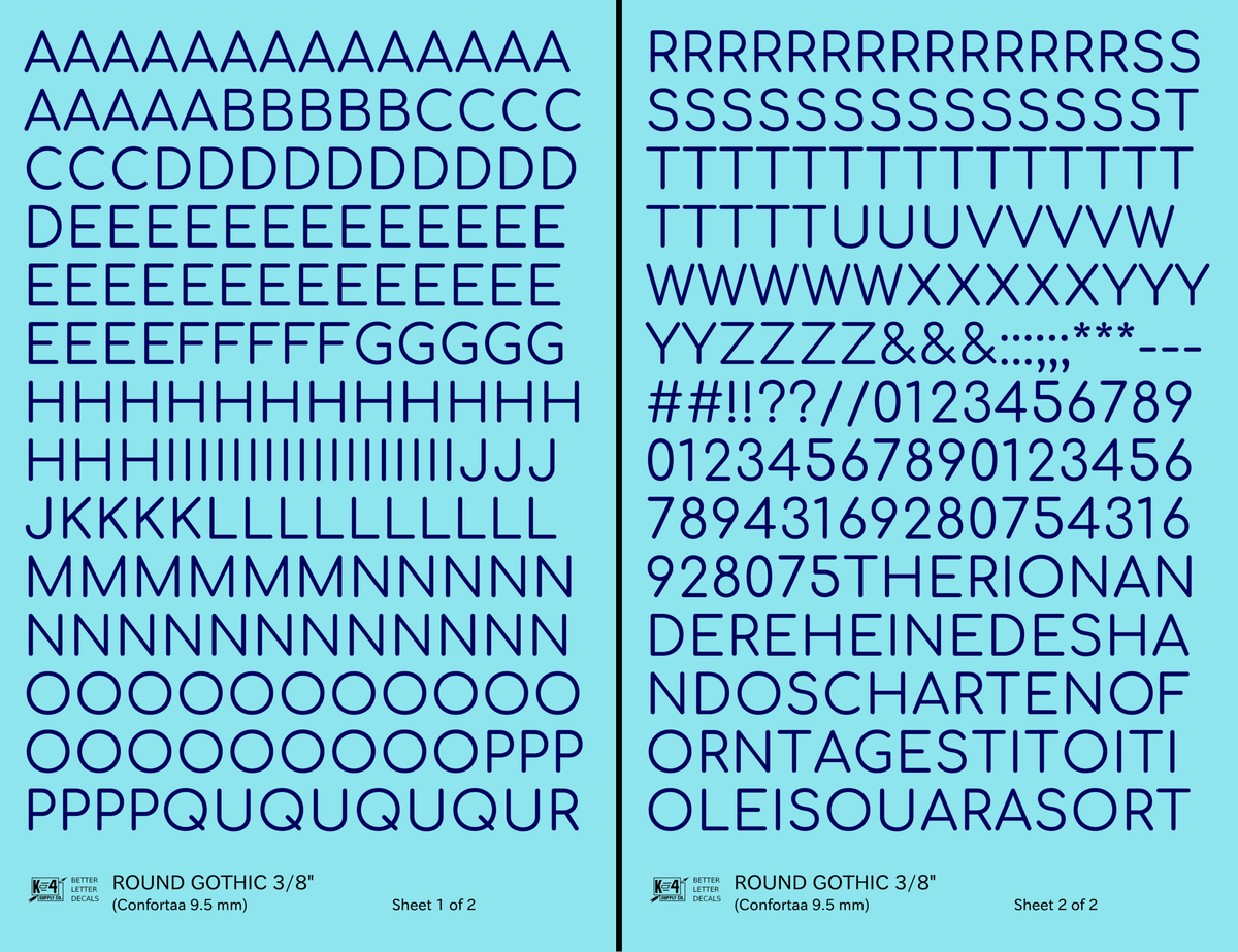 Round Modern Gothic Letter Number Alphabet