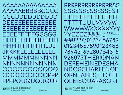 Round Modern Gothic Letter Number Alphabet