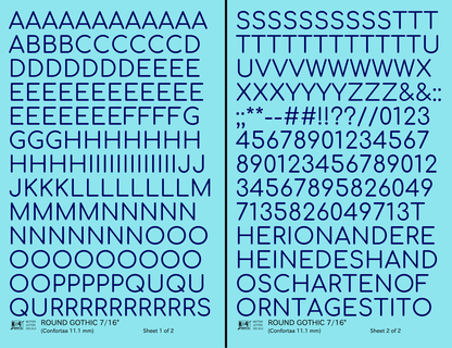Round Modern Gothic Letter Number Alphabet