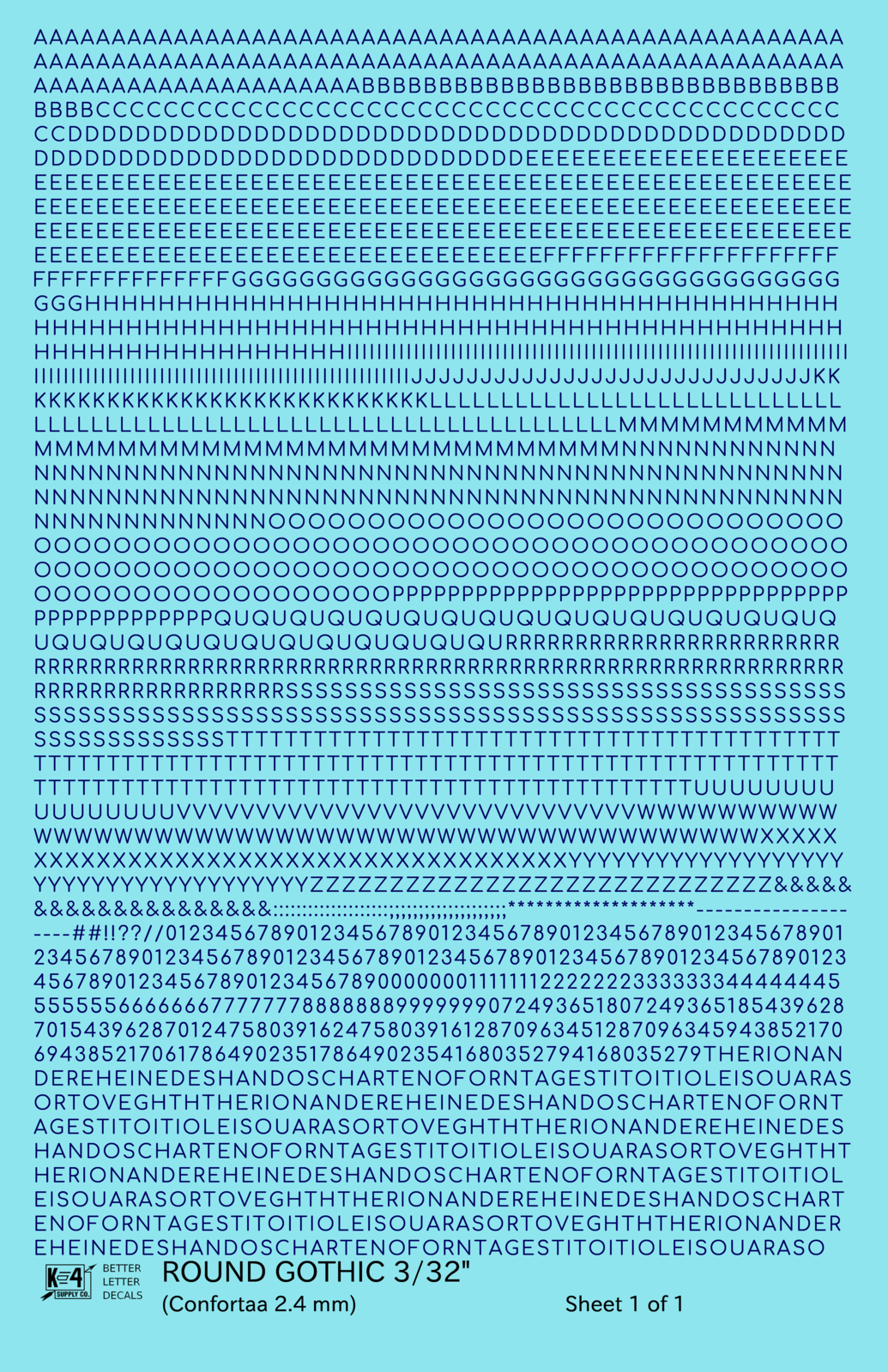 Round Modern Gothic Letter Number Alphabet