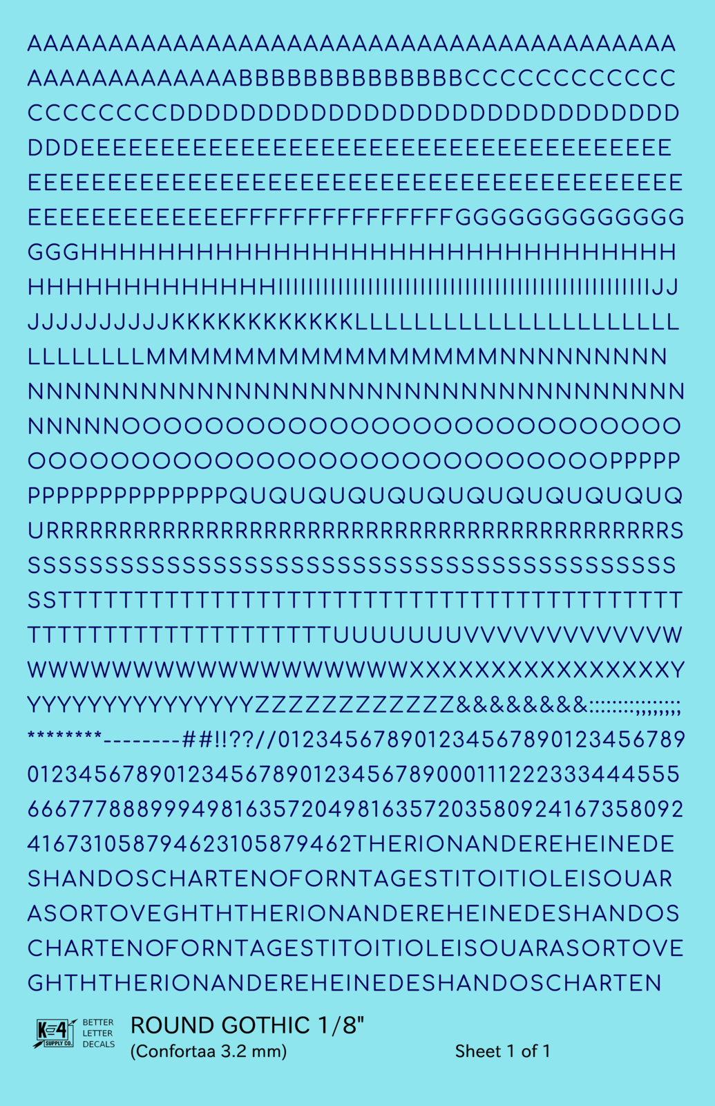 Round Modern Gothic Letter Number Alphabet