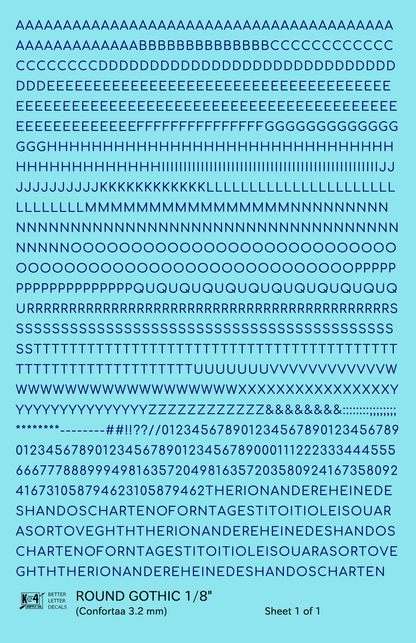 Round Modern Gothic Letter Number Alphabet