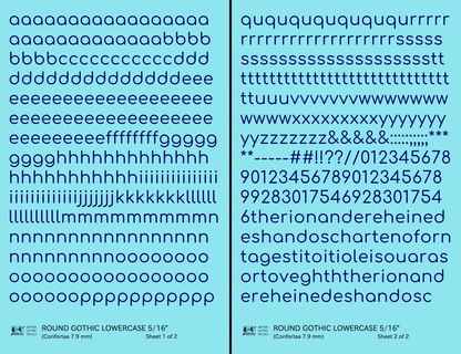 Lowercase Round Modern Gothic Letter Alphabet