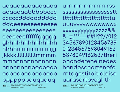 Lowercase Round Modern Gothic Letter Alphabet