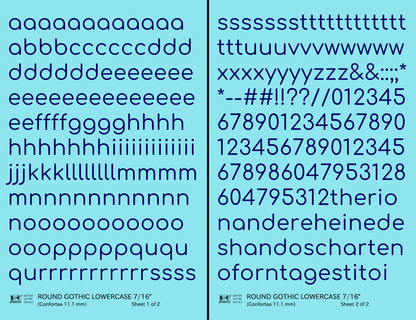 Lowercase Round Modern Gothic Letter Alphabet