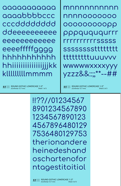 Lowercase Round Modern Gothic Letter Alphabet