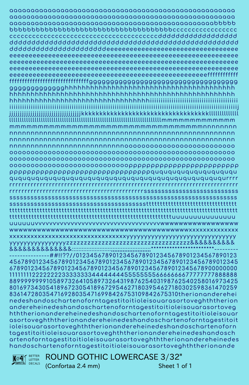 Lowercase Round Modern Gothic Letter Alphabet