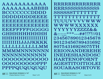 Railroad Roman Letter Number Alphabet