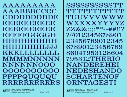 Railroad Roman Letter Number Alphabet