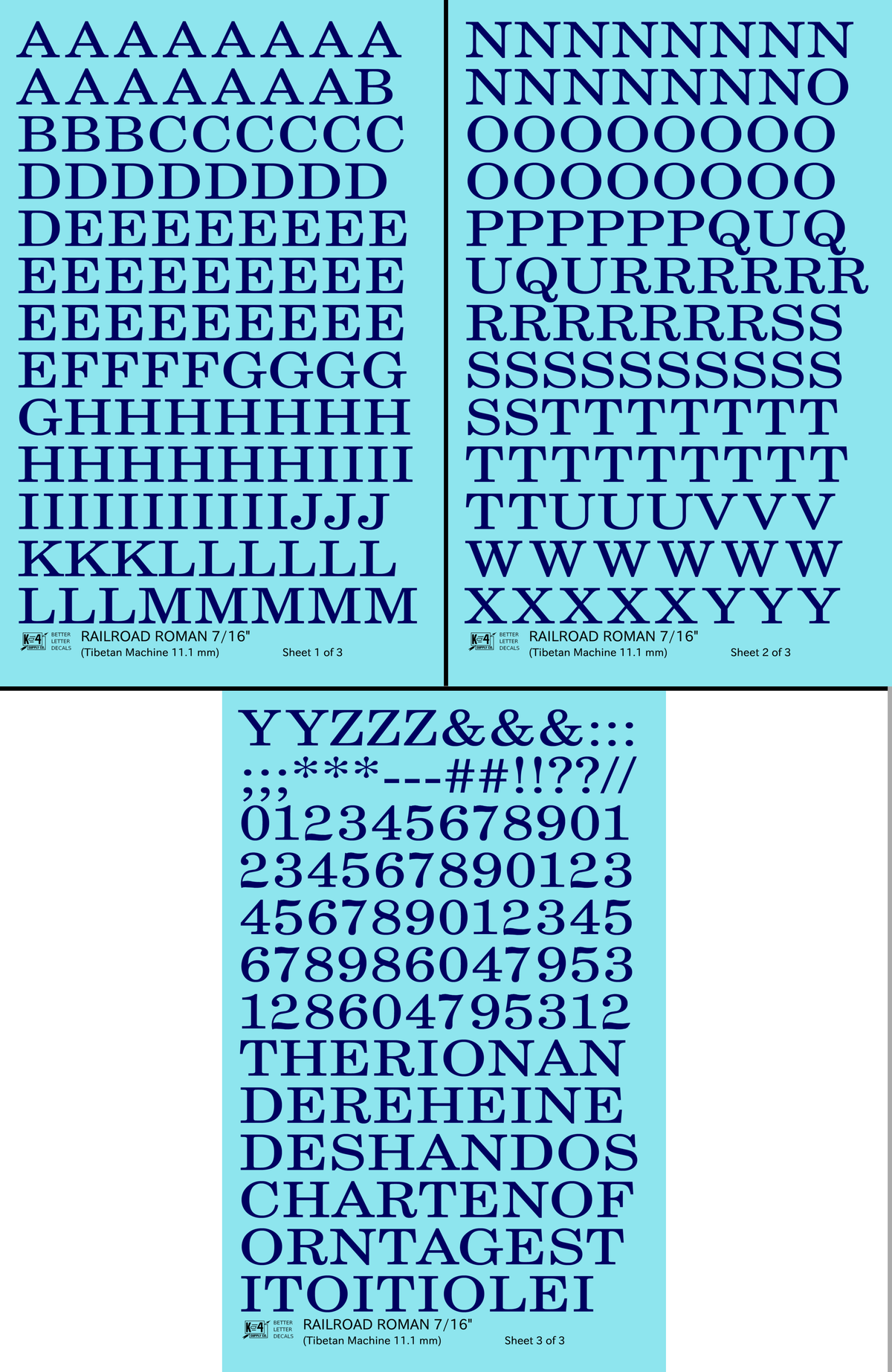 Railroad Roman Letter Number Alphabet