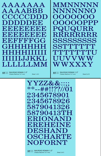 Railroad Roman Letter Number Alphabet