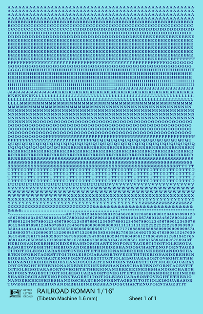 Railroad Roman Letter Number Alphabet