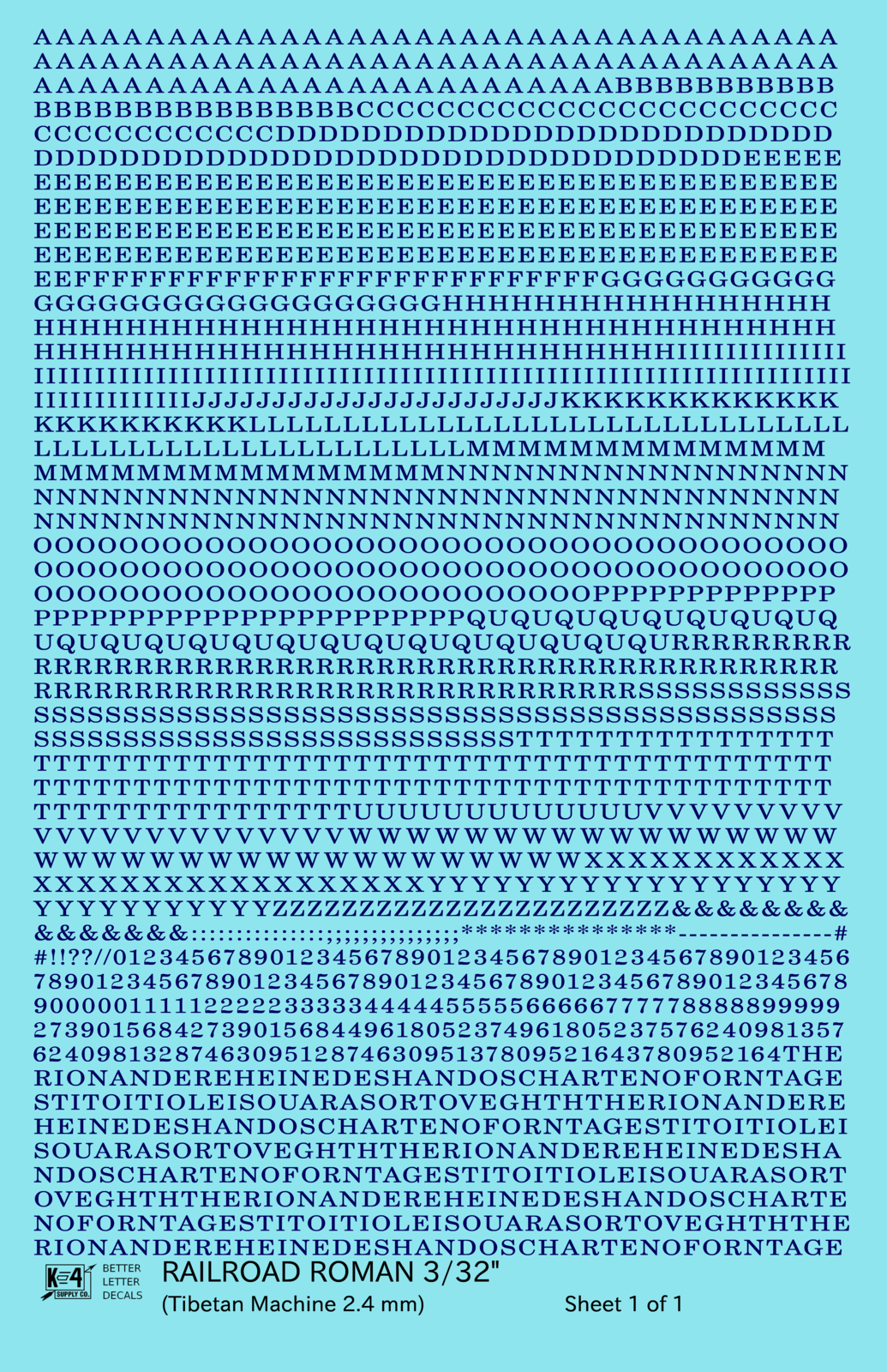 Railroad Roman Letter Number Alphabet