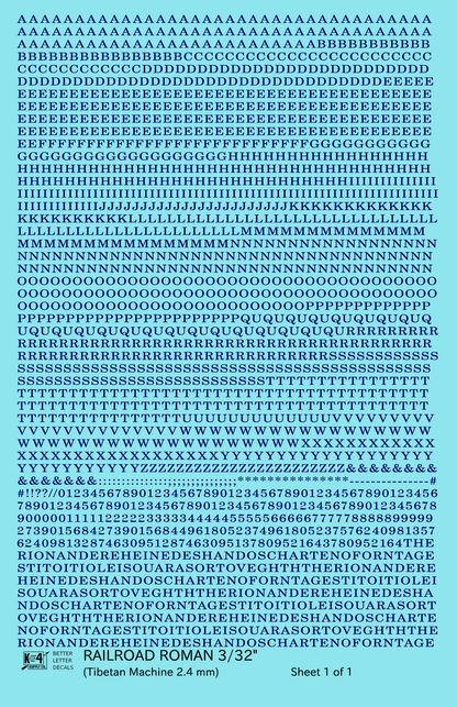 Railroad Roman Letter Number Alphabet