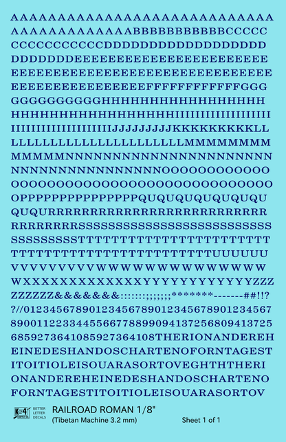 Railroad Roman Letter Number Alphabet