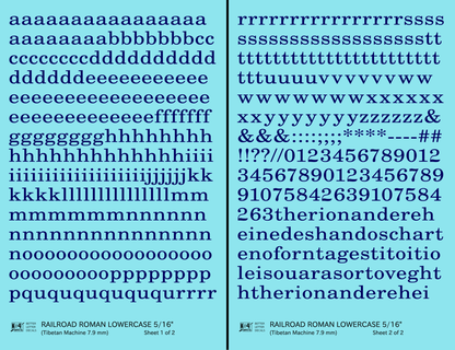 Lowercase Railroad Roman Letter Number Alphabet
