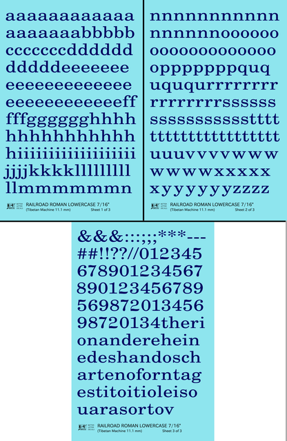 Lowercase Railroad Roman Letter Number Alphabet