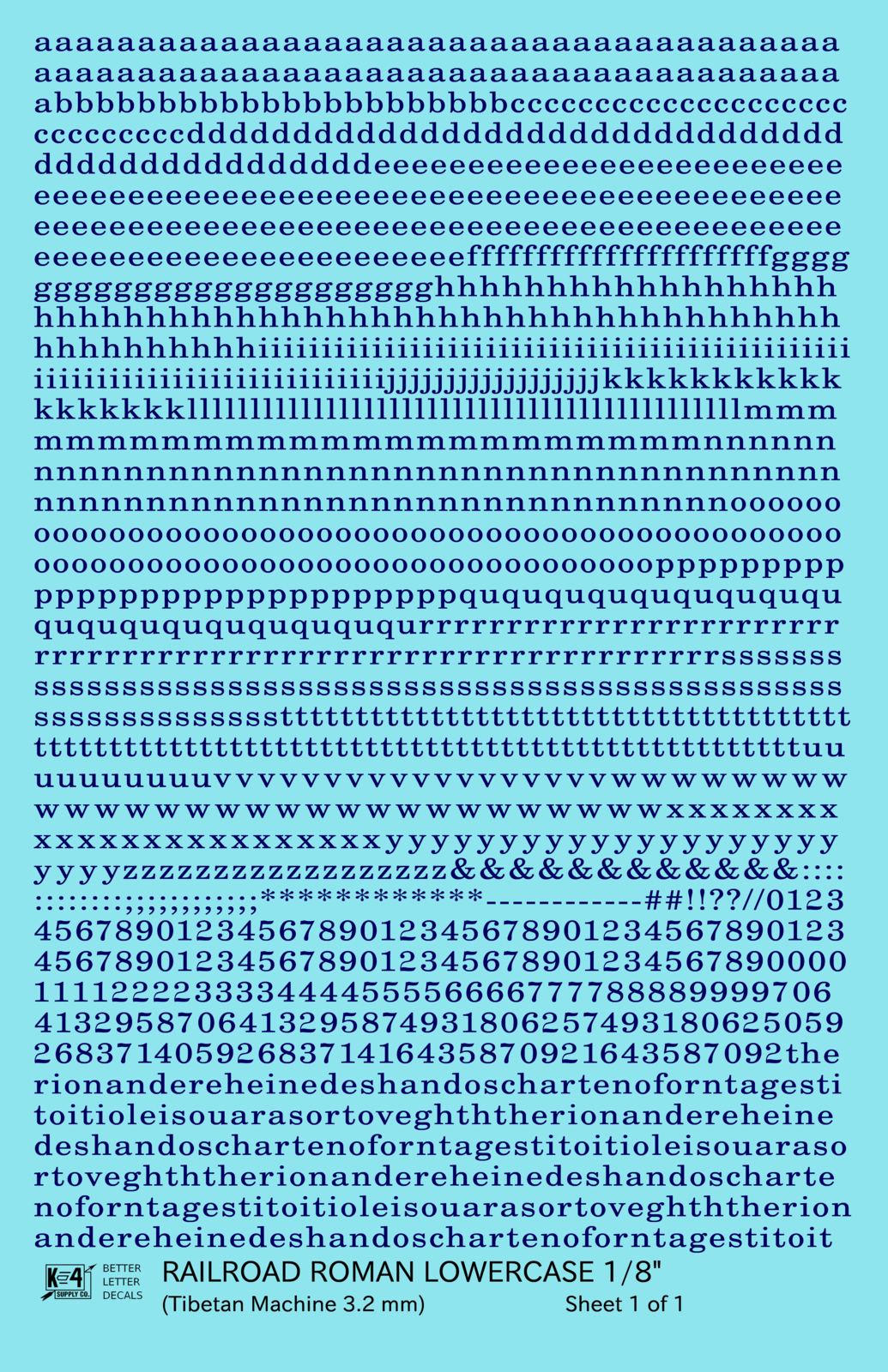 Lowercase Railroad Roman Letter Number Alphabet