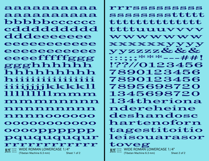 Lowercase Wide Roman Letter Number Alphabet