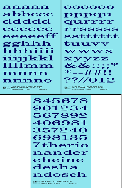 Lowercase Wide Roman Letter Number Alphabet