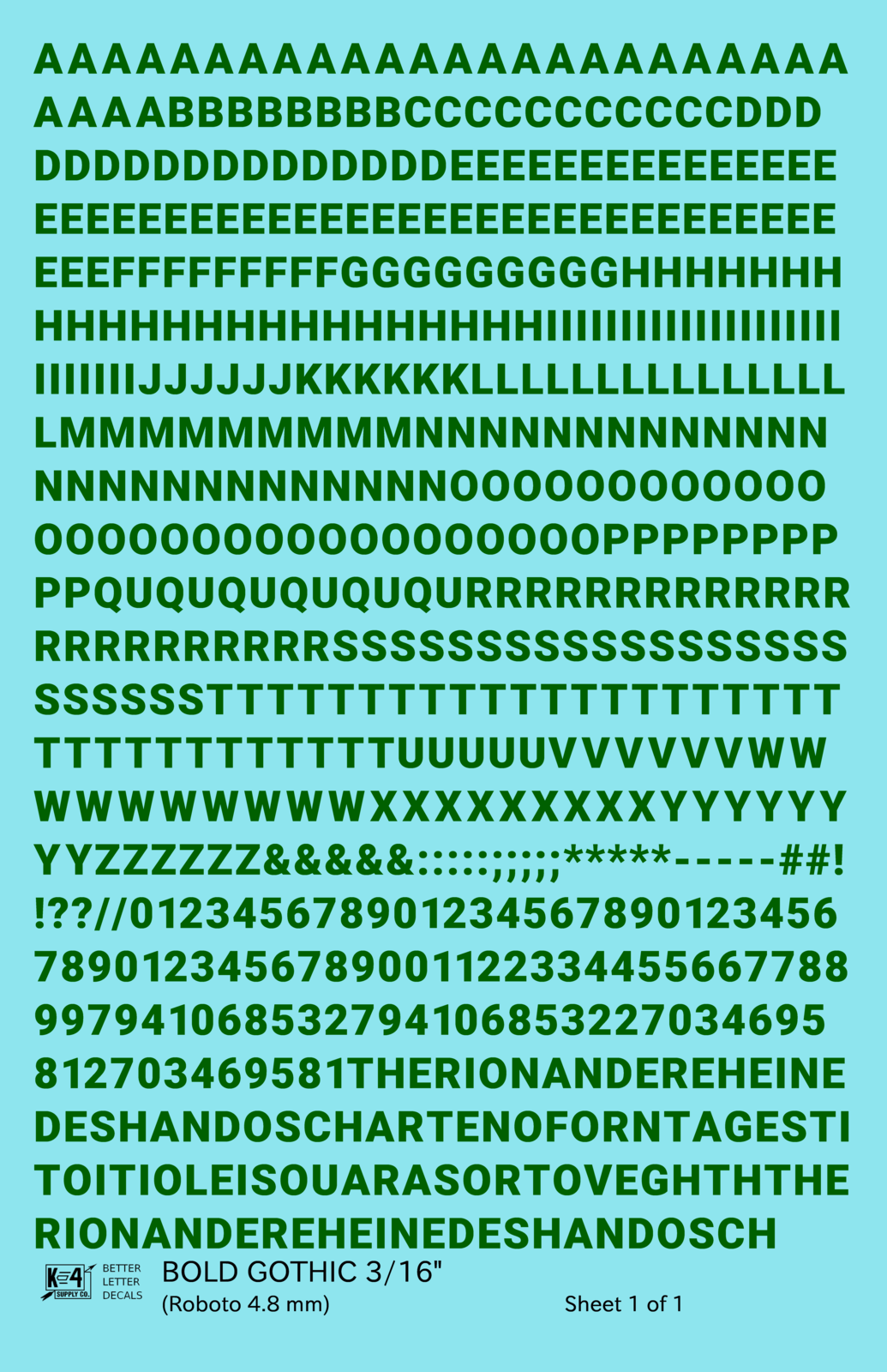 Bold Gothic Letter Number Alphabet