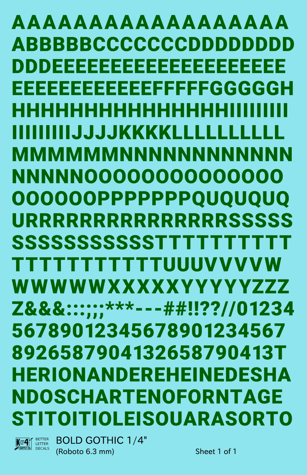 Bold Gothic Letter Number Alphabet