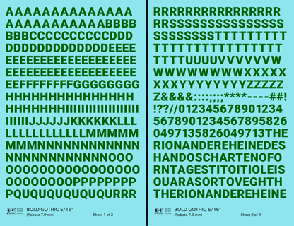 Bold Gothic Letter Number Alphabet