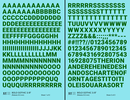 Bold Gothic Letter Number Alphabet