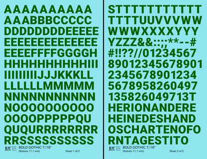 Bold Gothic Letter Number Alphabet