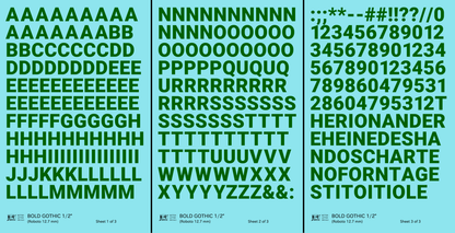 Bold Gothic Letter Number Alphabet