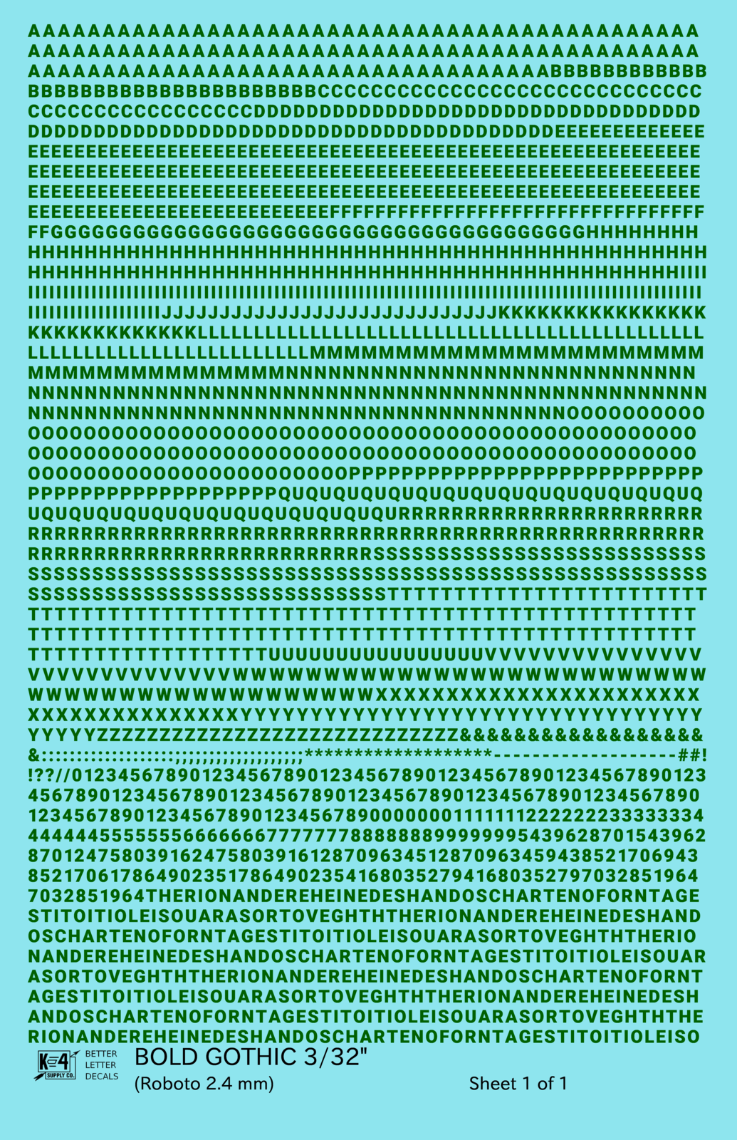 Bold Gothic Letter Number Alphabet