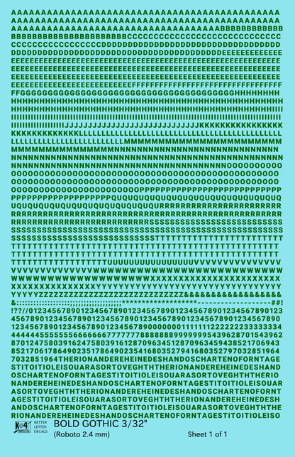 Bold Gothic Letter Number Alphabet