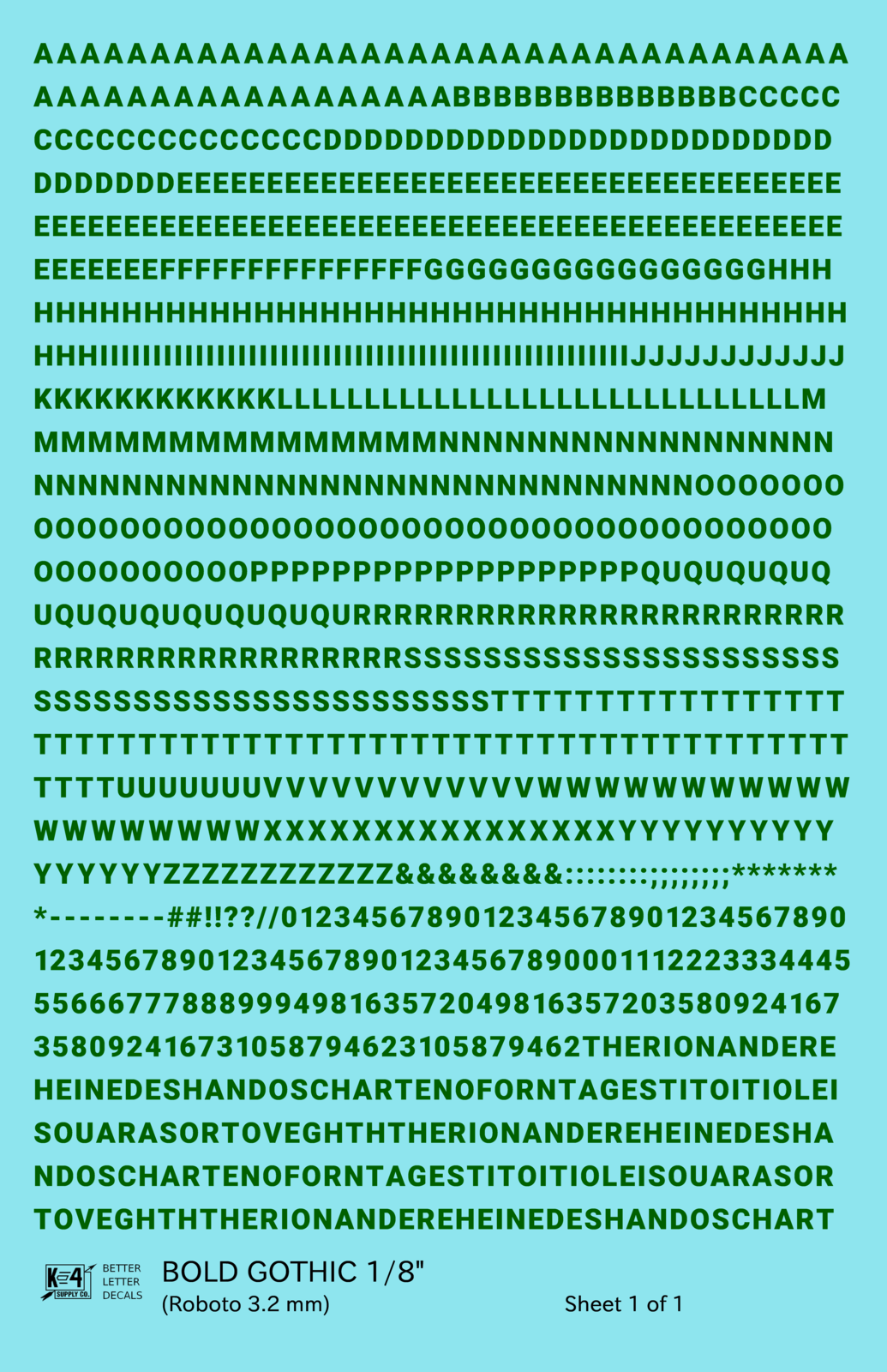 Bold Gothic Letter Number Alphabet