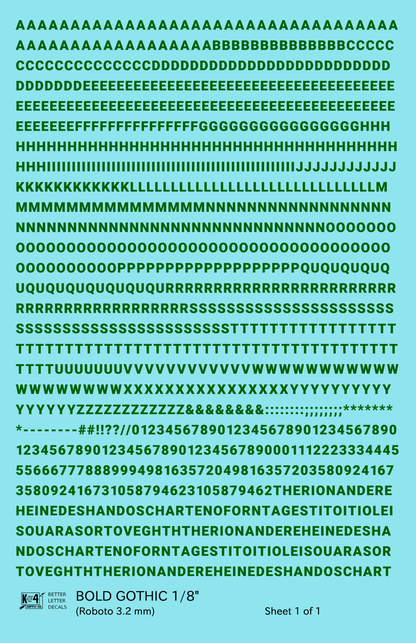 Bold Gothic Letter Number Alphabet