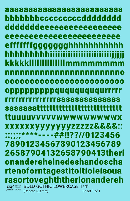 Lowercase Bold Gothic Letter Number Alphabet