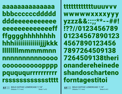 Lowercase Bold Gothic Letter Number Alphabet