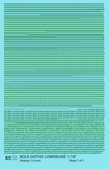 Lowercase Bold Gothic Letter Number Alphabet