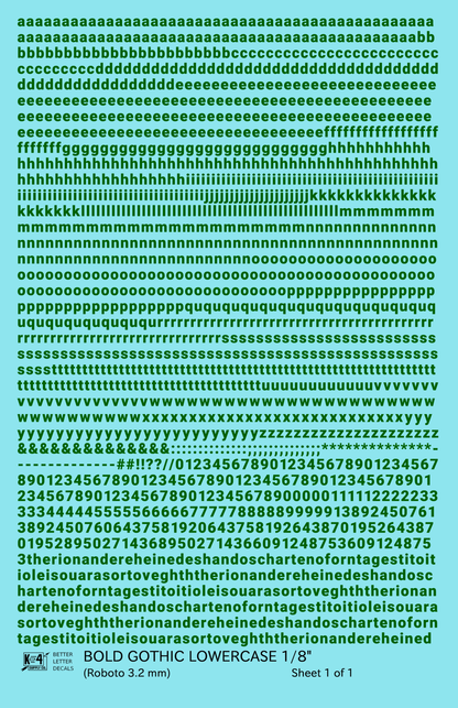 Lowercase Bold Gothic Letter Number Alphabet