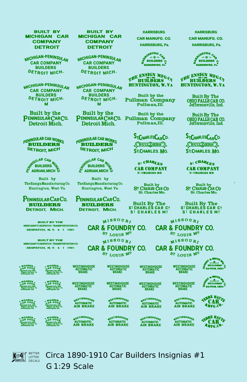 1900 Era Various Car Builder Insignias