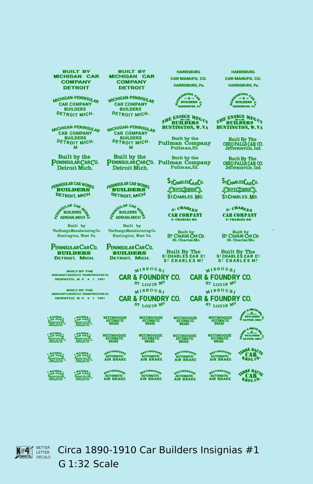 1900 Era Various Car Builder Insignias